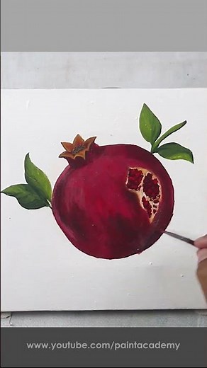 Can Beginners Paint This Pomegranate? 🤔🎨 #painting #stillife #art #beginnerarttips