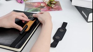 2-Pack Leather Portable Elastic Pen Holder: Pencil pouch, Pencil Holder for Apple Pencil, Hardcover Journals, Notebooks, Happy Planner, Fits Notebooks from 7.5" to 11" in Height, Hold 1 Pen - Brown