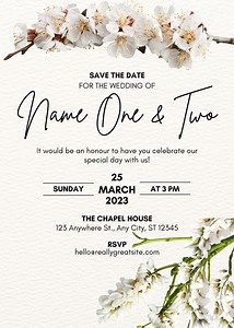 Green & White Wedding Invitation - Etsy