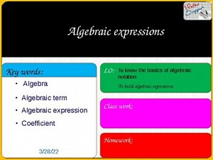 Algebraic expressions