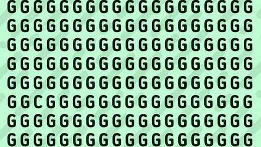 You have 20/20 vision if you spot the odd letter out in less than 19 seconds