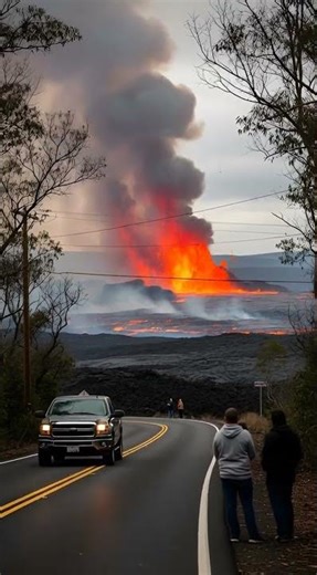 VOLCANO ERUPTION: Fast Moving Lava River at 30 KM/H! #volcano #eruption #earthscience