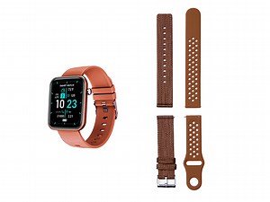 Advanced Smartwatch with 3 Bands & Wellness and Activity Tracker (Brown) | StackSocial