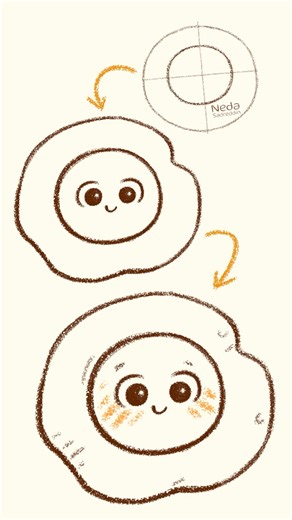 How To Draw A Cute Egg- Step by Step Drawing Tutorial #howdrawsunnysideupegg #kawaiifood #cuteegg