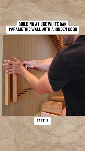 White Oak Parametric Wall with Hidden Door — Design & Build