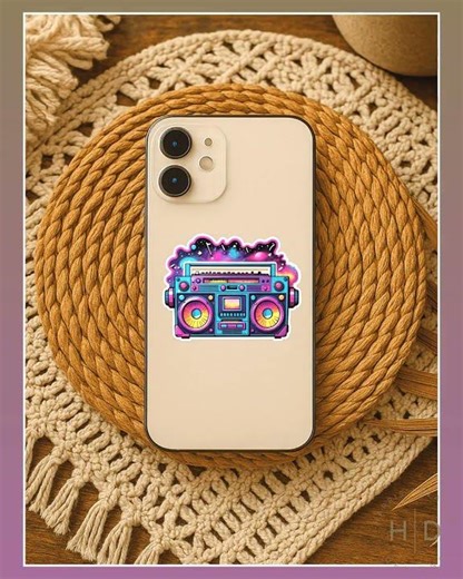 Galaxy Groove Boombox Sticker
