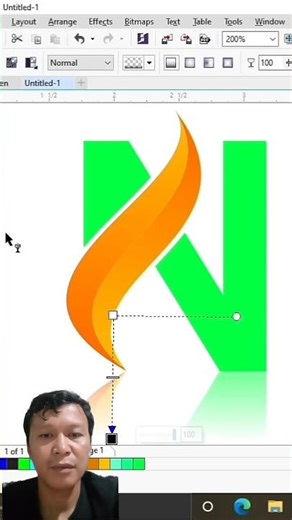 Creative N Logo Design 🔥 CorelDRAW Tutorial | #Shorts