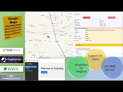Exam Support: Telus:/ Peroptyx/ RWS/ One Forma- Online Data Analyst, Maps Evaluator and LightSpeed