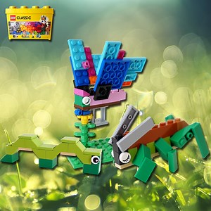 レゴ：昆虫（バッタ、チョウ、イモムシ）の作り方 LEGOクラシック10698だけで作ったよ (オリジナル説明書)