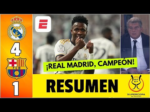 REAL MADRID HUMILLÓ 4-1 al BARCELONA con HAT-TRICK de VINICIUS y es CAMPEÓN | Supercopa de España