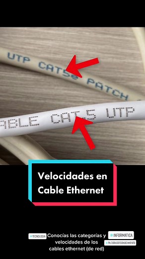 Sabias que EL Cable ETHERNET CAT 5 Transmite a 100 Mbps a una frecuencia de 100 MHz, el CAT 5E Transmite 1.000 Mbps a una frecuencia de 100 MHz, el CAT 6 Transmite 1.000 Mbps a una frecuencia de 250 MHz, el CAT 6A Transmite 10.000 Mbps a una frecuencia de 500 MHz, el CAT 7 Transmite 10.000 Mbps a una frecuencia de 600 MHz, el CAT 7A Transmite 10.000 Mbps a una frecuencia de 1.000 MHz, el CAT 8 Transmite 40.000 Mbps a una frecuencia de 2.000 MHz. #conexiones #internet #cablesdered #ethernet #cone