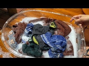 💦 ASMR - So relaxing - How to wash clothes with hand 🤍 sound water 💧 video 887