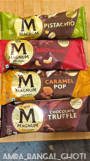 Magnum এর Viral Icecream খেলাম🍦😋#shorts #icecream #amrabangalghoti #trending #chocolate #viral #food