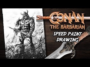Conan the Barbarian Drawing / desenhando Conan o Bárbaro comic art tutorial speed Paint time-lapse