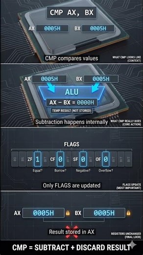 CMP Instruction Explained | Why It Updates Flags but Not Registers (8086)