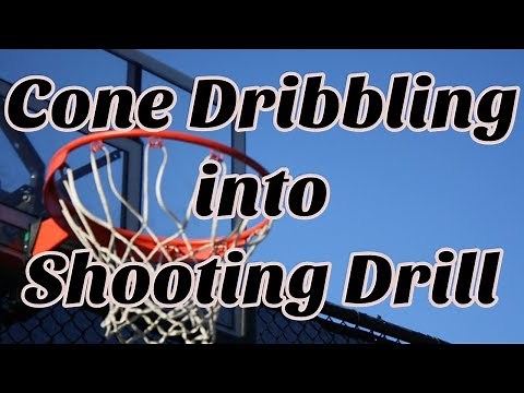 Cone Dribbling into Basketball Shooting Drill
