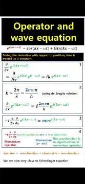 E46 Operator and wave equation #physics #physicalchemistry #quantum #wave #operator #schrodinger