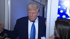 US President Trump talks about Russia and Middle East onboard Air Force One