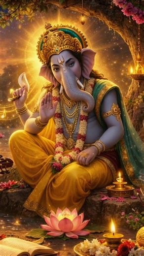 A peaceful devotional chant. YouTube.com/@lionsartcreation #ganesha #lordganesha #ganapati #vinayaka #ganeshmantra