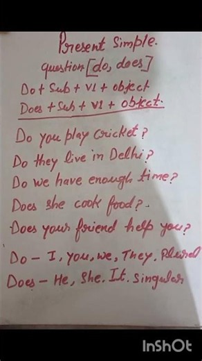 ##present simple ## use of do, does on question form#