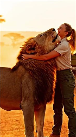 Massive Lion Runs to Hug Her 🦁❤️ | Unbelievable Safari Reunion #lion #bigcat #wildlifeentertainment