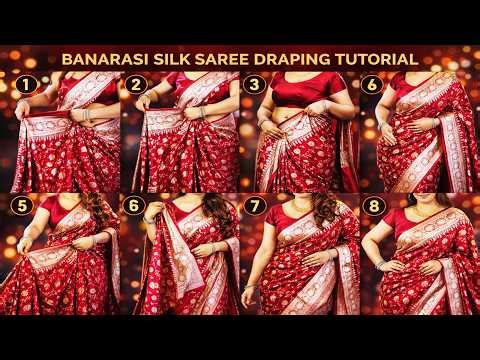 Banarasi saree draping style for wedding || Banarasi Saree Draping Tutorial ||