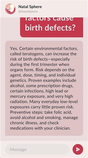 Can environmental factors cause birth defects?