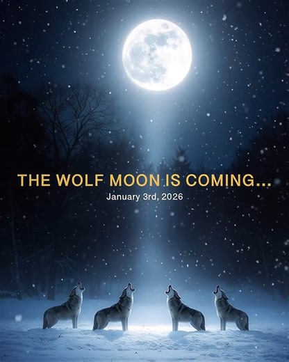 TOMORROW, THE FIRST FULL MOON OF 2026 WILL REACH ITS PEAK 🌕✨ It’s called the Wolf Moon, a traditional name used in old European and Native American folklore. People believed wolves howled louder under the first winter moon, marking the start of the new lunar cycle. This one is also considered a supermoon. That means the Moon will be slightly closer to Earth than usual, making it appear a bit bigger, brighter, and more dramatic in the sky. What to know: • Peak illumination happens on January 3. 