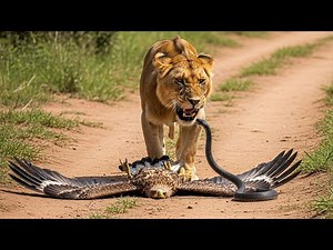 Epic Battle Between Lions, Black Mamba, and Eagle! | Real Wildlife Fight in the African Savanna