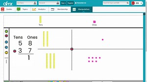 Base Ten Blocks - Subtract Whole Numbers