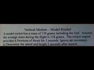 Model Rocket-Speed-Height-Physics Example Problem