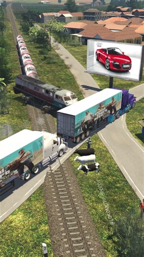 Kereta Api Belok Balik Di Depan Truk Warna Warni #railtrack #railroad #train #indianrailways #trains