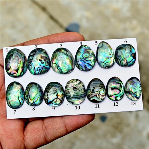 Abalone Paua Shell Rose Cut Cabochon Doublet Flatback Loose Gemstones for Jewelry Making - Etsy