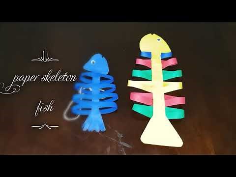 KIDS CRAFT-HOW TO MAKE A PAPER SKELETON FISH