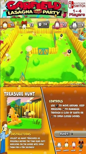 treasure hunt - Garfield Lasagna Party minigames - mainin game