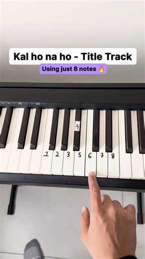 Kal ho na ho-Simple piano Tutorial #piano #shorts