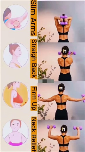Slim Arms + Straight Back Workout | Dumbbell Routine for Posture#posturefix #slimarms #fitness #usa