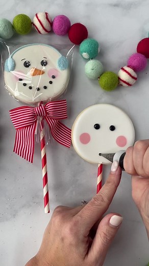 Check out my YouTube to learn how to make cookie pops! #christmascookies #cookiedecoratingvideo #cookietutorial #cookievideo #decoratedcookies