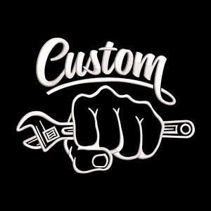 Custom Embroidery Logo Design - Bold Fist Holding Wrench - Stylish Custom Logo for Cap or Clothes - Cool Gift Two Sizes - DST PES Jef HUS - Etsy