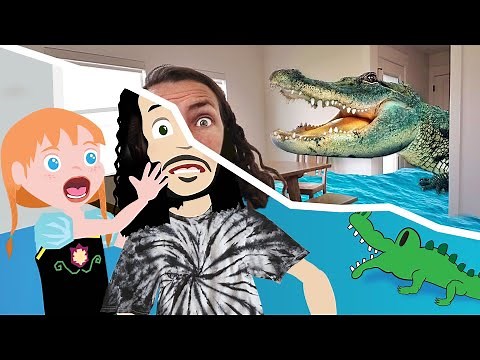 Magic ADLEY CARTOON ✨ Secret Room & Alligators inside our House! DONT GET CAUGHT the floor is Lava!