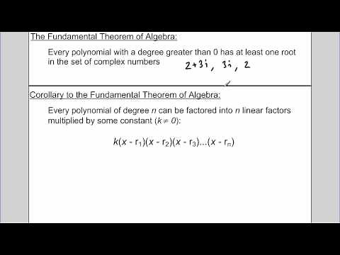 Fundamental Theorem of Algebra and Application (example)