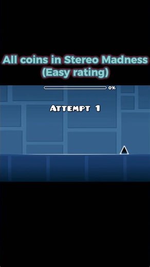 All coins in Stereo Madness TUTORIAL! (First Video!!) #geometrydash #gd #viral #gaming #shorts 🪙