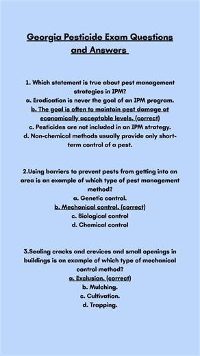 Pesticide Applicators Practice Exam Questions and Answers