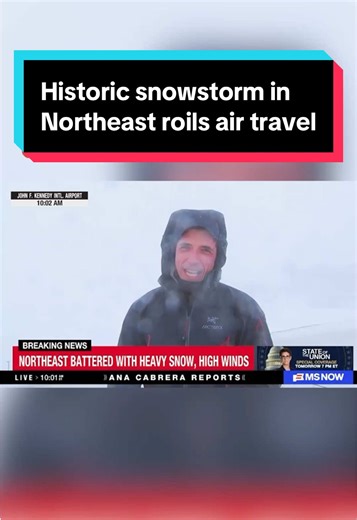 The historic snowstorm barreling across the Northeast has severely impacted air travel. MS NOW Senior Transportation Reporter Josh Einiger joins Ana Cabrera from John F. Kennedy International Airport to share more details. #news