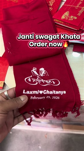 ✨ Janti Swagat Khata – Order Now! ✨ Rato Galbandi sanga perfect match garne Traditional • Elegant • Premium Look ❤️ Aafno janti ko swagat lai banaunus special & memorable 🎊 Best for wedding entrance, cultural welcome & photos 📸 📌 Custom design available 📦 Bulk order accepted 🚚 Fast delivery 📲 Order now – DM / WhatsApp us #JantiSwagatKhata #RatoGalbandi #WeddingEssentials #NepaliWedding #JantiSwagat 💍✨