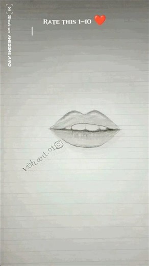Realistic lips pencil sketch ✏️ |Rate my lips sketch 1–10❤️ #shorts #eyesketch