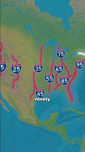 This is how the United States Interstate Highway System is numbered. #usa #unitedstates #us #highway