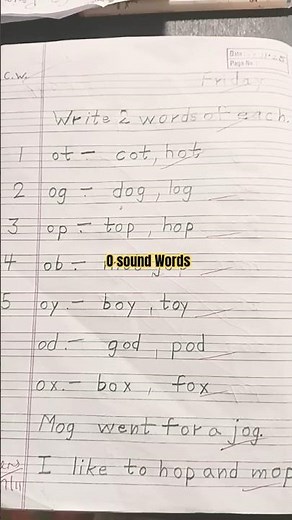# O sounds words #K.G.Class work sheet #english worksheet for beginners#👉👌👍😎#Arvik tuition classes