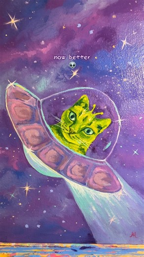 Adding the antennae to the alien cat 👽 (I forgot)