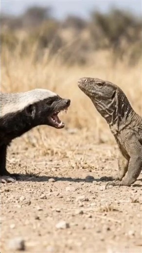 Fearless Standoff: Honey Badger vs Monitor Lizard